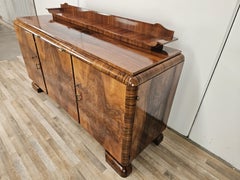 French Art Deco Sideboard, Walnut Veneer, Elegant Design, 1940