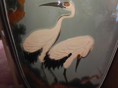 Pair of Monumental Chinese Lacquerware Urns on Stands