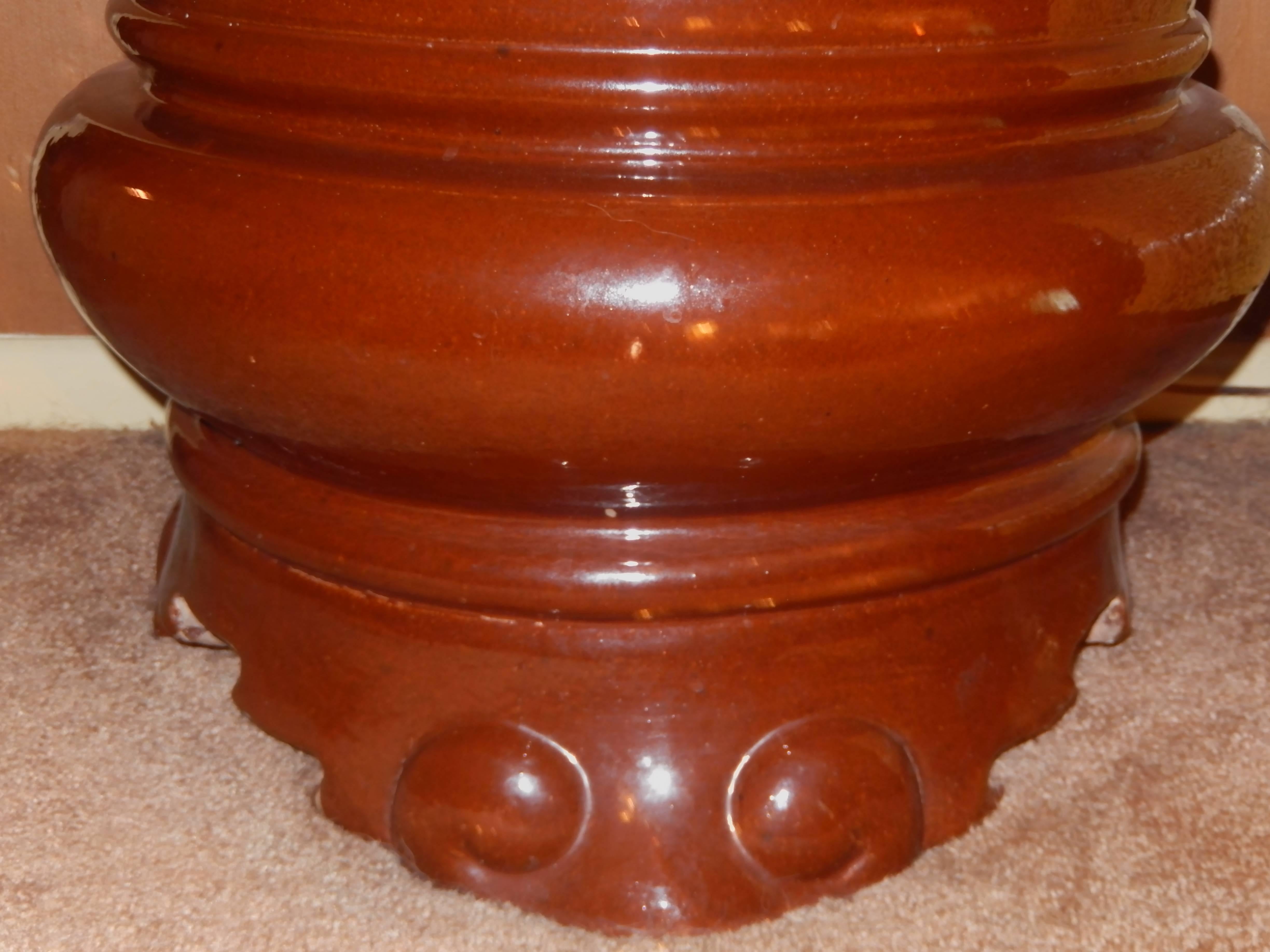 Pair of Monumental Chinese Lacquerware Urns on Stands For Sale 1