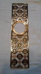 Pair of Asian Motif Mid-Century Modern Door Hardware Escutcheons