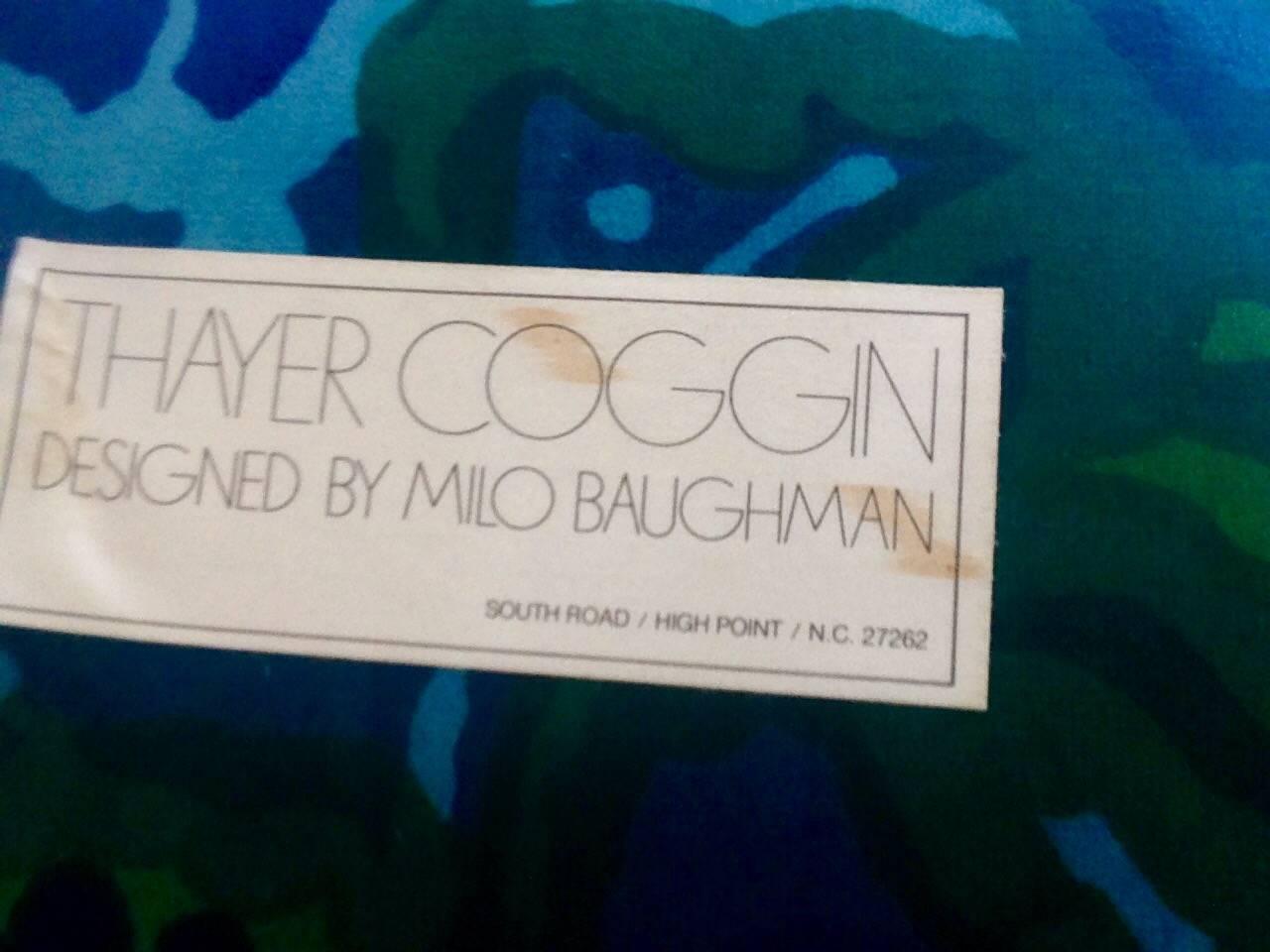 20th Century Milo Baughman Chaise with Original Jack Lenor Larsen Fabric For Sale