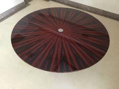 Custom Macassar Ebony Dining Table with Steel Insets