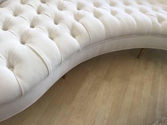 Curved Sofa with Brass Legs