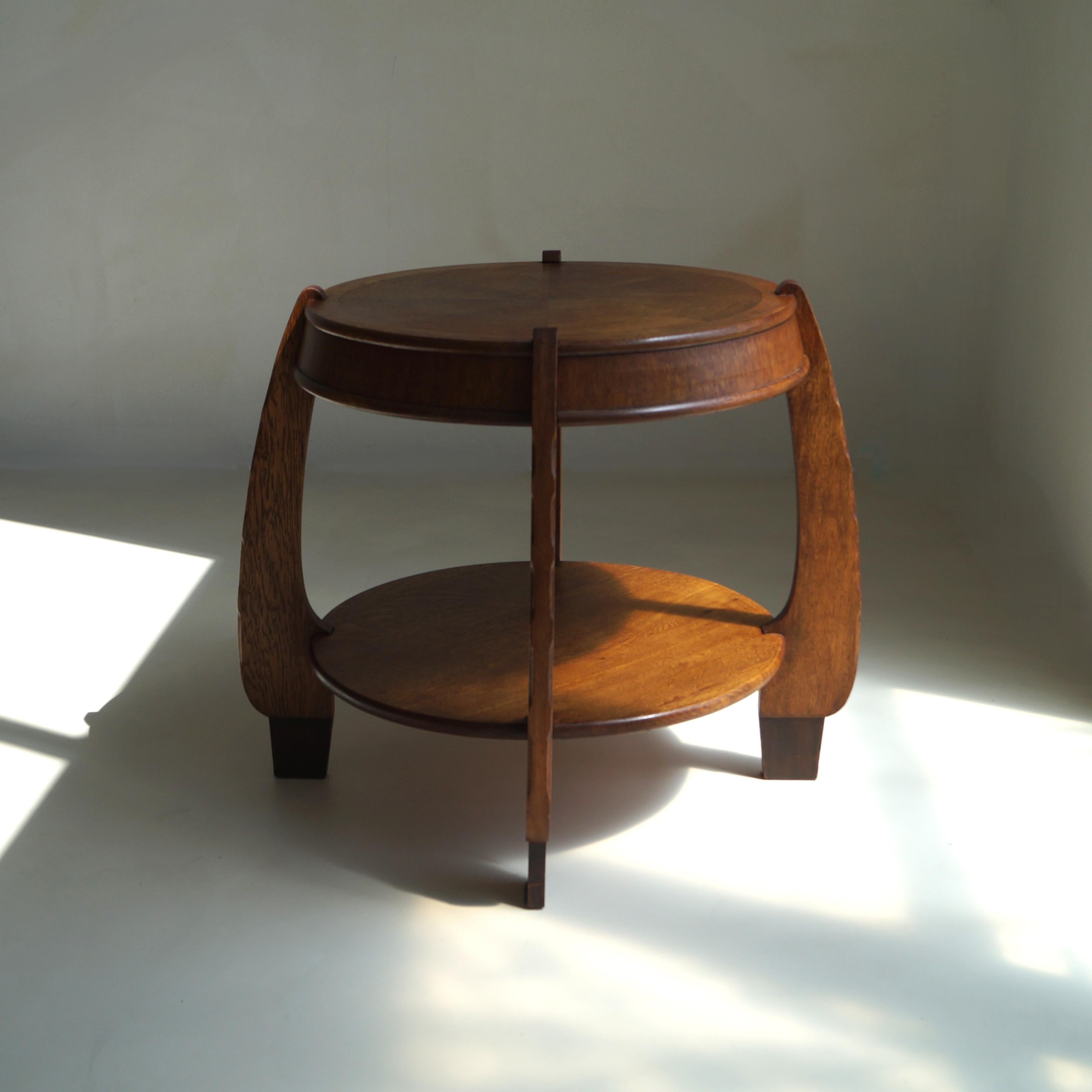 Rare Amsterdam School Art Deco side or lamp table by N.V. Hero de Groot, 1920s For Sale 3