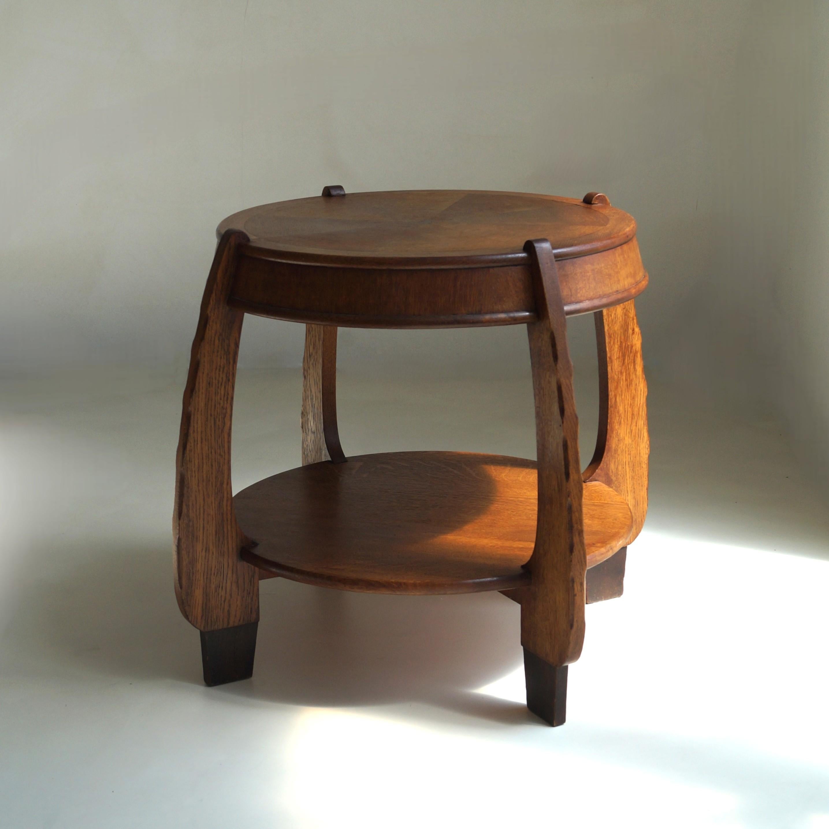Dutch Rare Amsterdam School Art Deco side or lamp table by N.V. Hero de Groot, 1920s For Sale