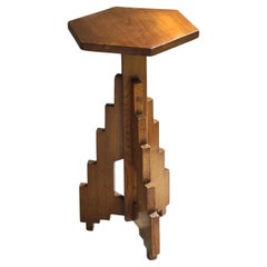 Dutch Art Deco hexagonal modernist pedestal, 1920s