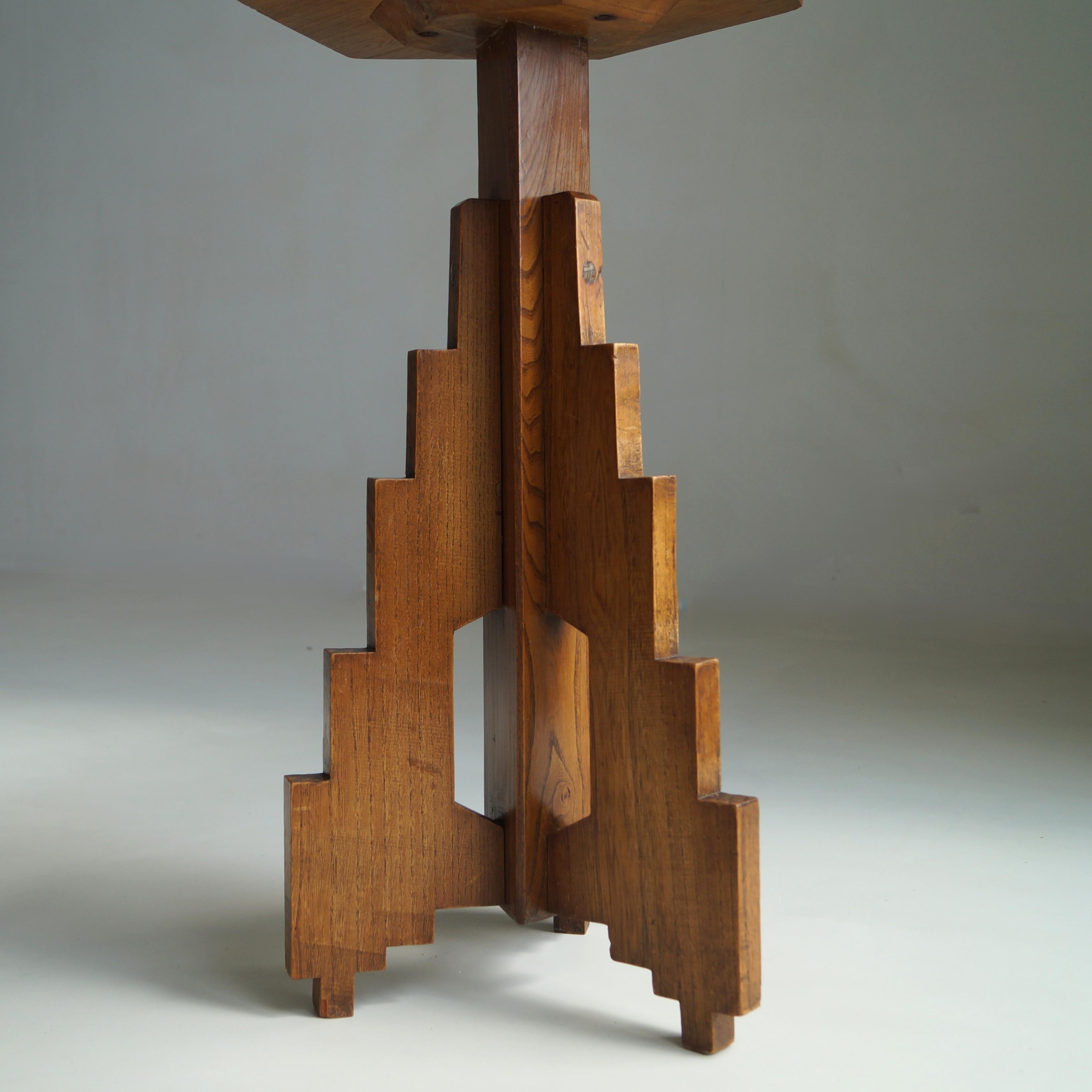 Dutch Art Deco hexagonal modernist pedestal, 1920s For Sale 10