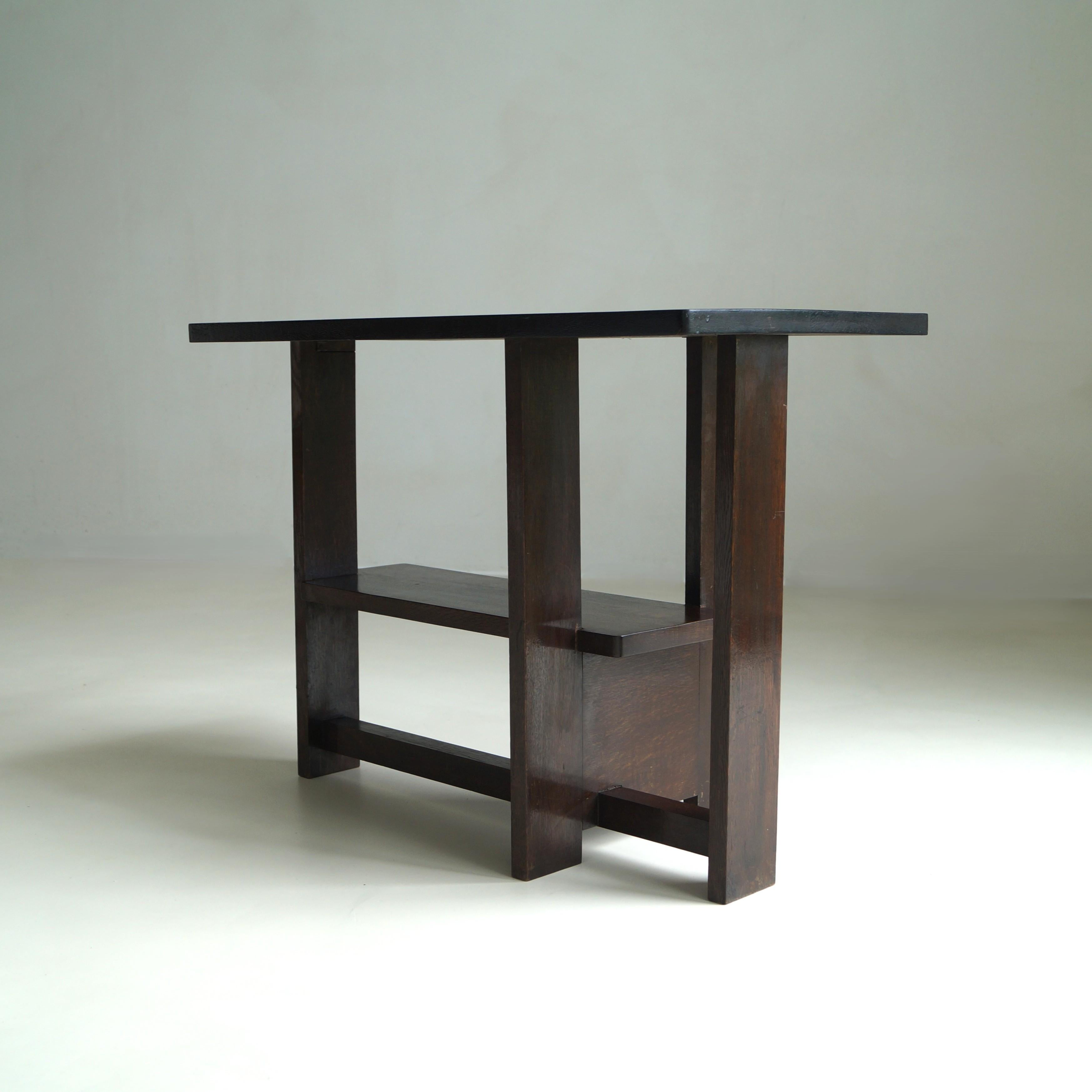 Hand-Crafted Dutch Art Deco modernist console table, The Hague School, 1920s For Sale