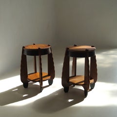 Rare Amsterdam School Art Deco accent tables by N.V. Hero de Groot, 1920s
