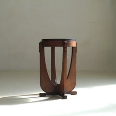 Table d'appoint de style Art déco néerlandais « École d'Amsterdam » avec des détails en ébène de Macassar, années 1920