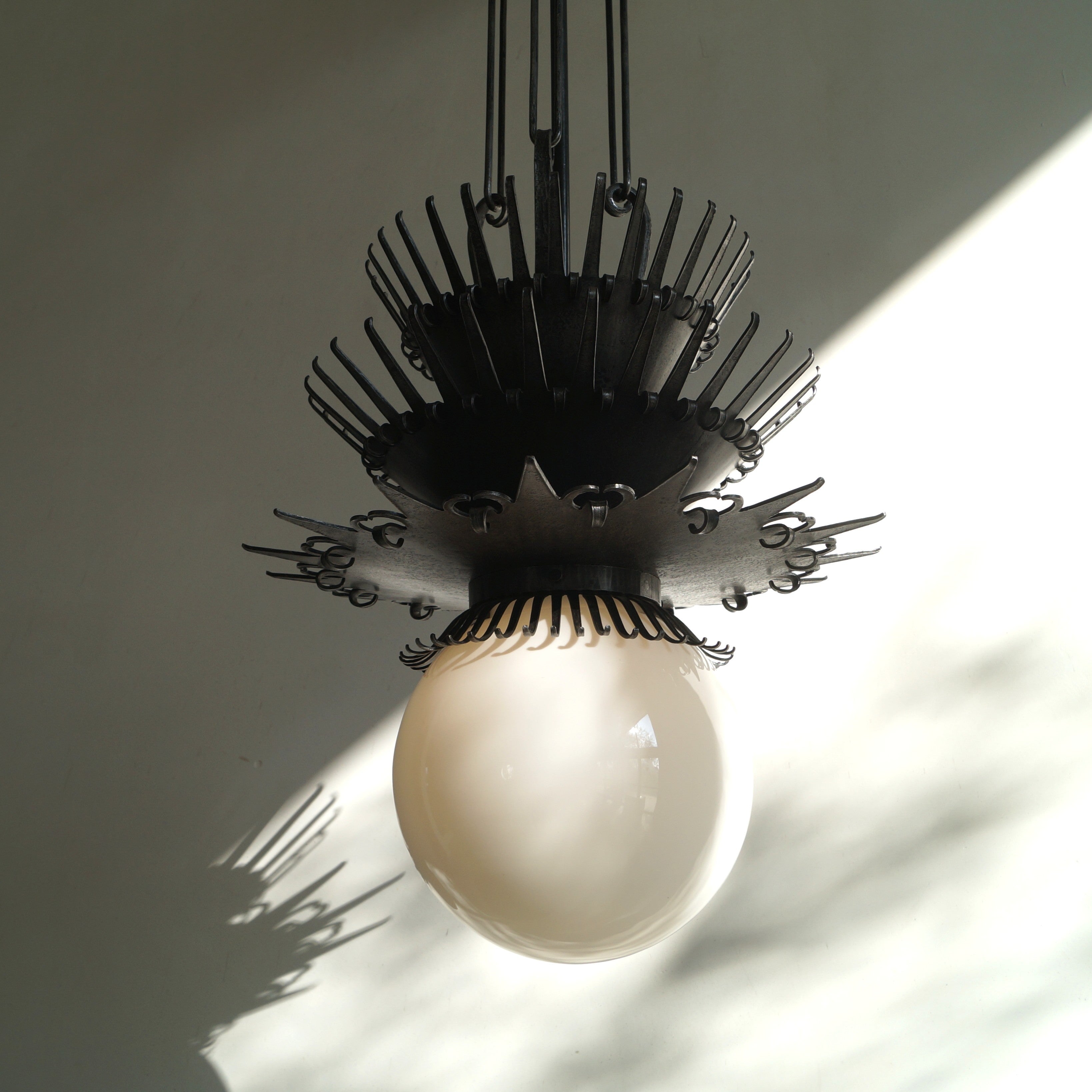 Unique Dutch Art Deco Amsterdam School 'Jellyfish' pendant lamp, 1920s ...