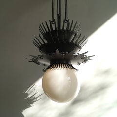 Unique Dutch Art Deco Amsterdam School 'Jellyfish' pendant lamp, 1920s