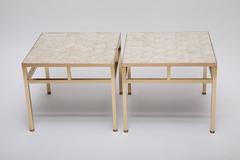 Pair of Brass and Capiz Shell Side Tables