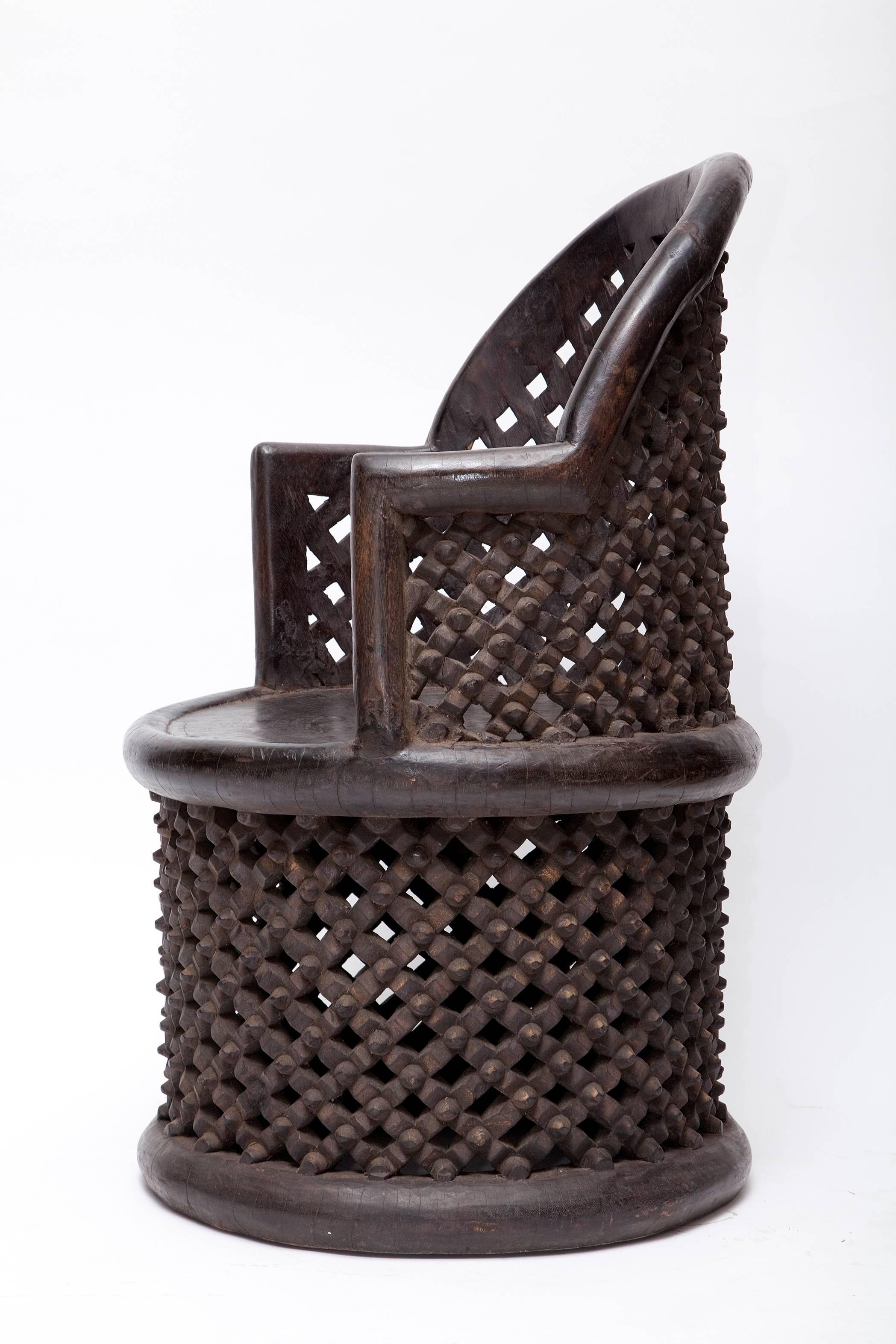 Cameroonian Bamileke Hand Carved Wood Tribal Chair - One Left!