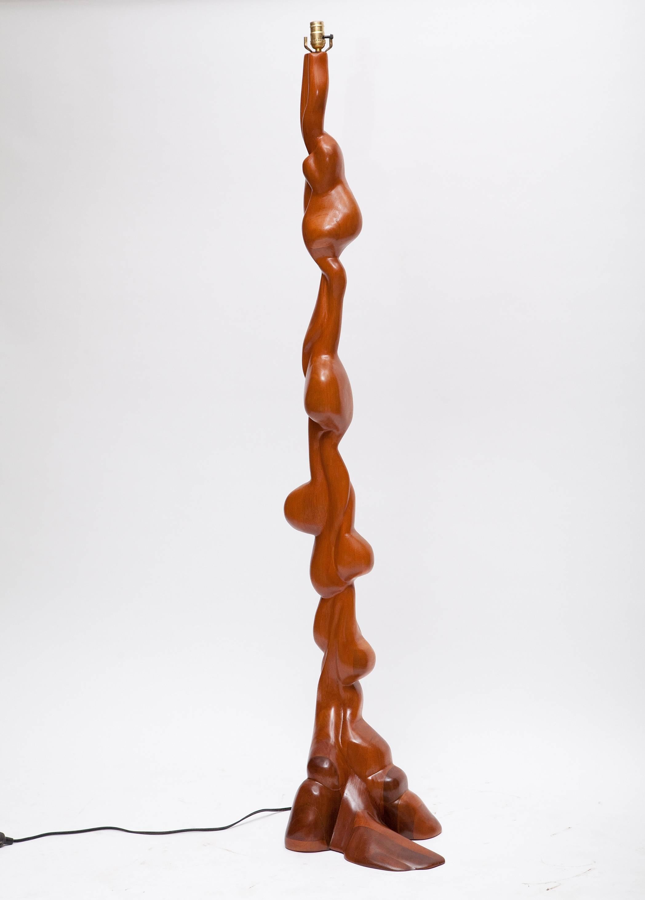 American Craftsman Handcrafted American Floor Lamp in the Manner of Wendell Castle