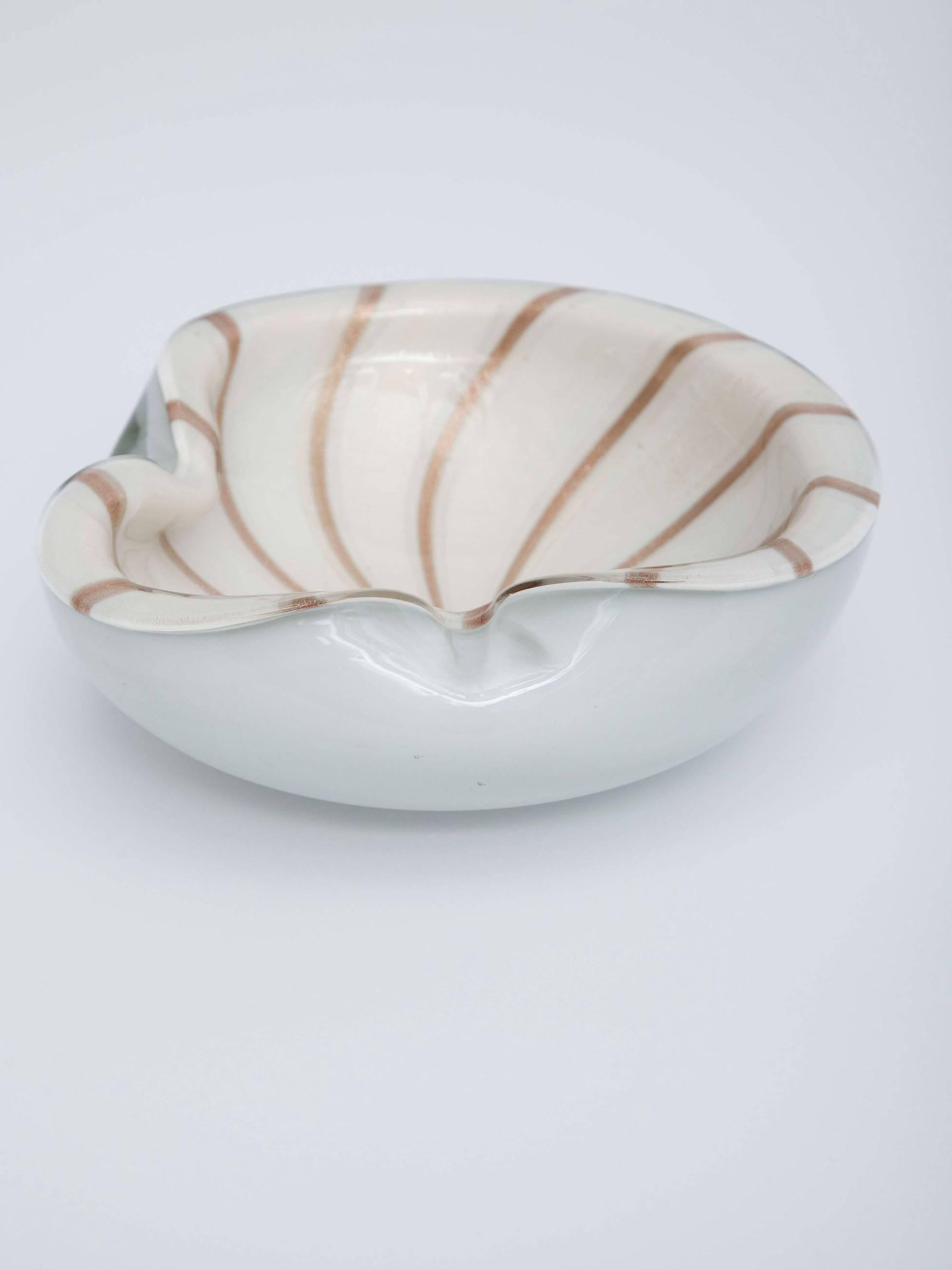 Hand-Crafted Barbini Murano Glass Bowl