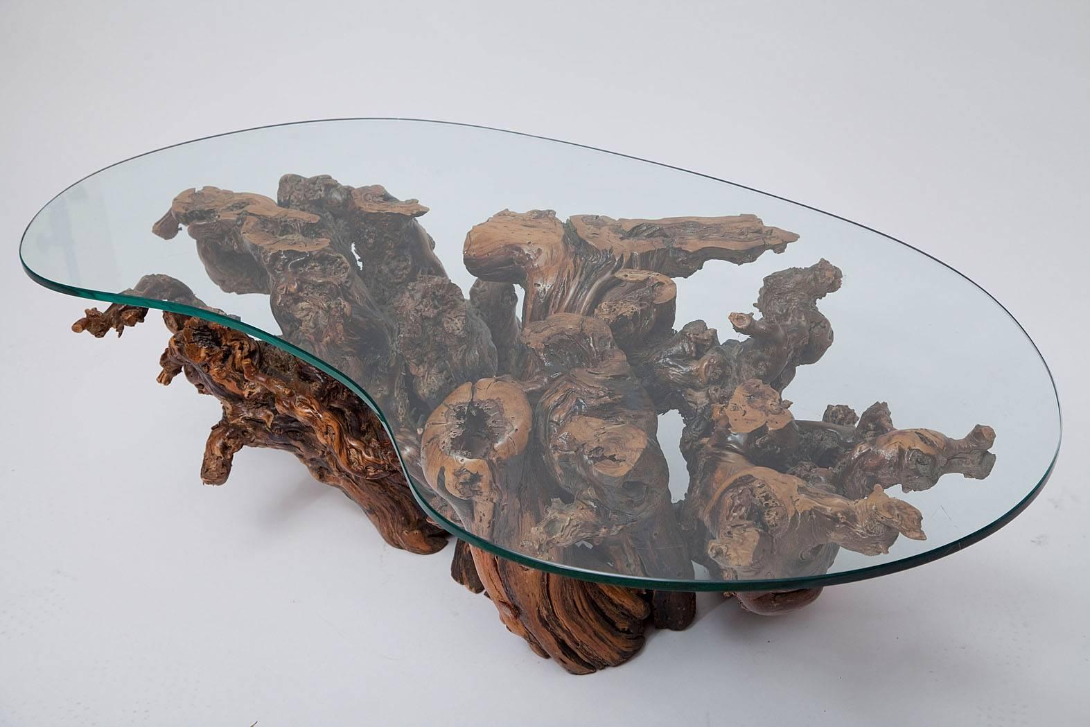 wood burl coffee table