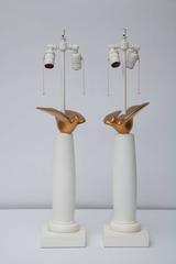Pair of 1970's Sirmos Dove Lamps