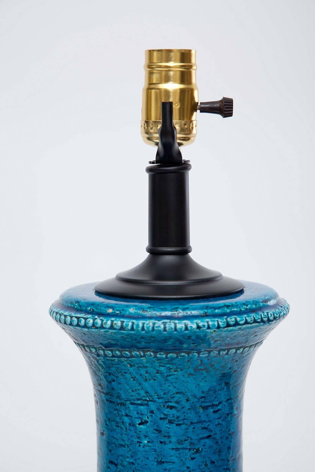 Mid-Century Modern Pair of Tall Bitossi Lamps by Aldo Londi