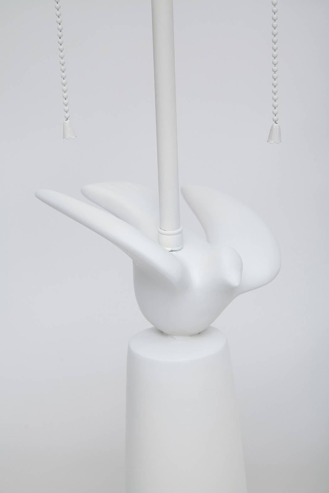 American Pair of Sirmos Plaster Dove Lamps
