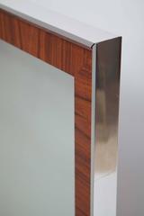 Espejos modernistas de nogal y aluminio pulido de los años 60