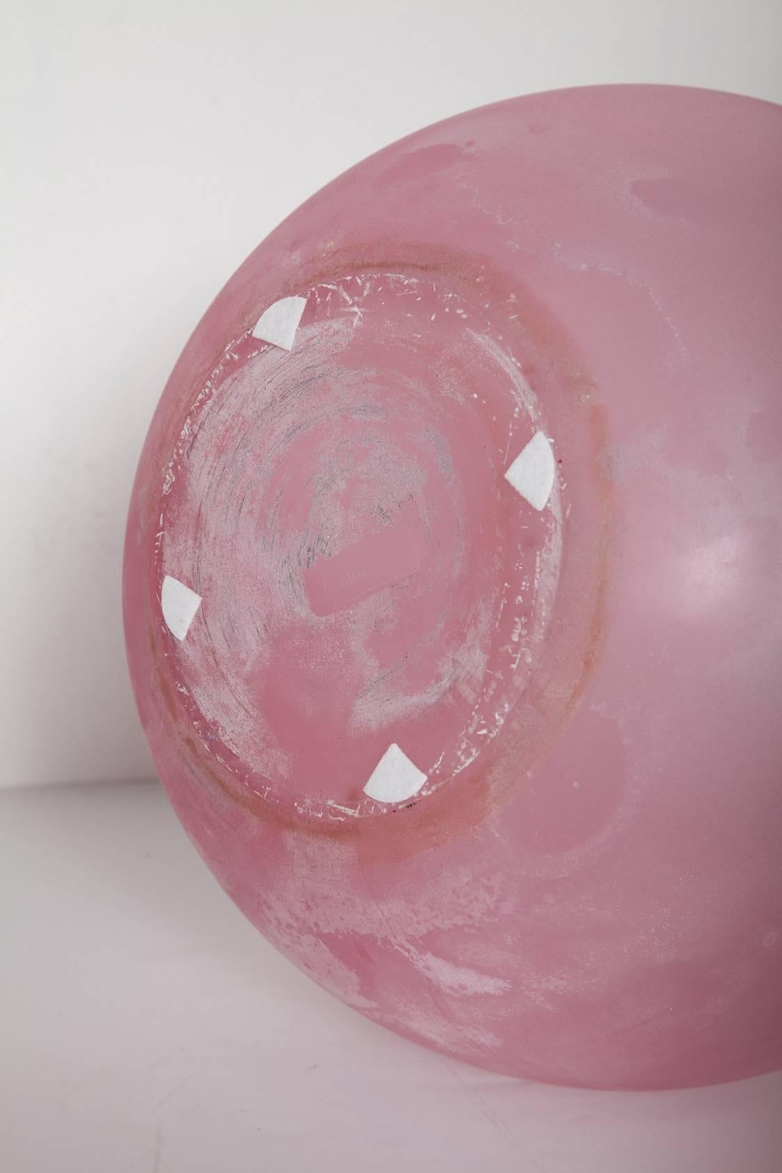 Hand-Crafted Large Pink Murano 