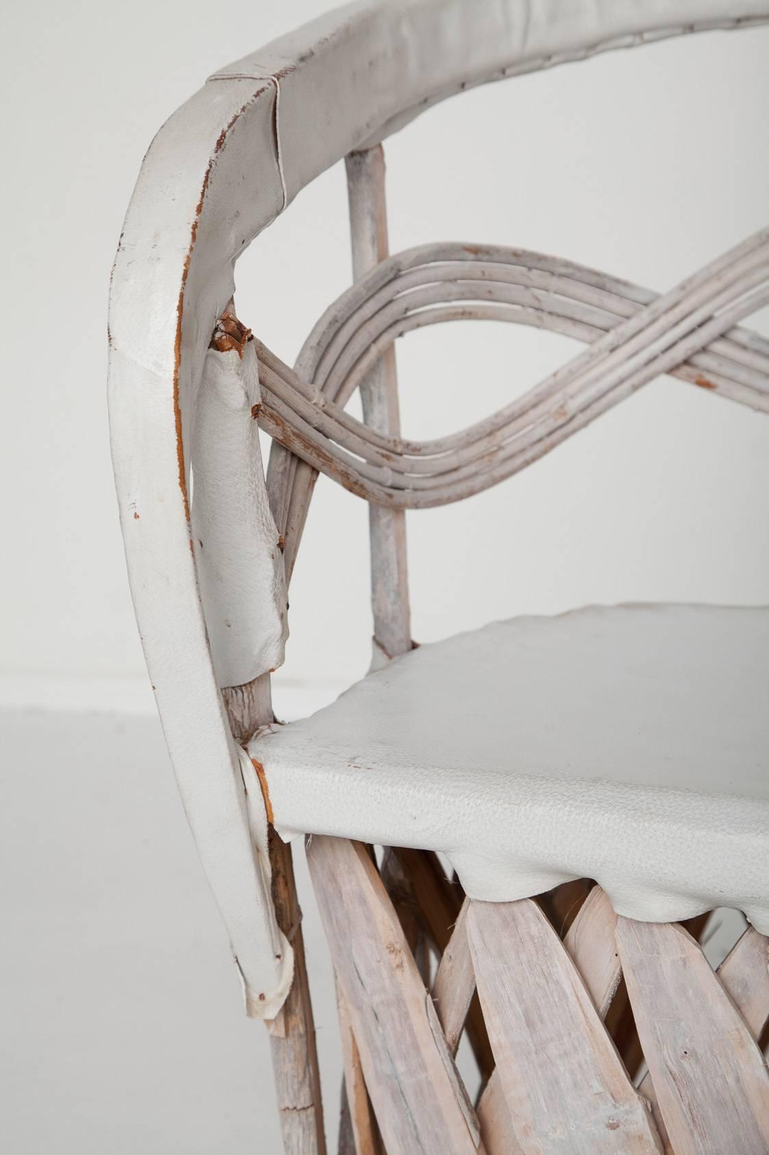 Rustic Whitewashed Equipale Chairs