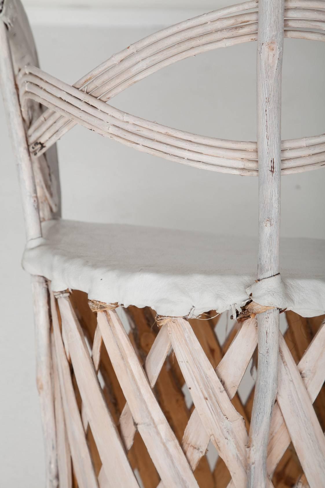 Whitewashed Equipale Chairs In Distressed Condition In North Miami, FL