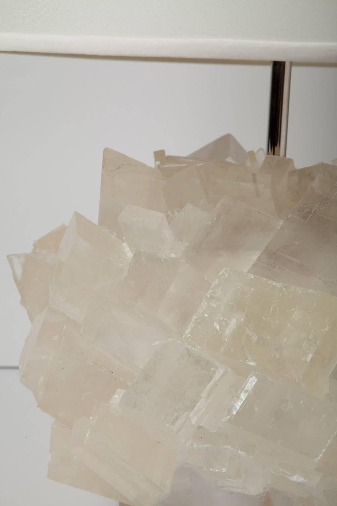 Organic Modern Calcite Crystal Table Lamps by Kathryn McCoy
