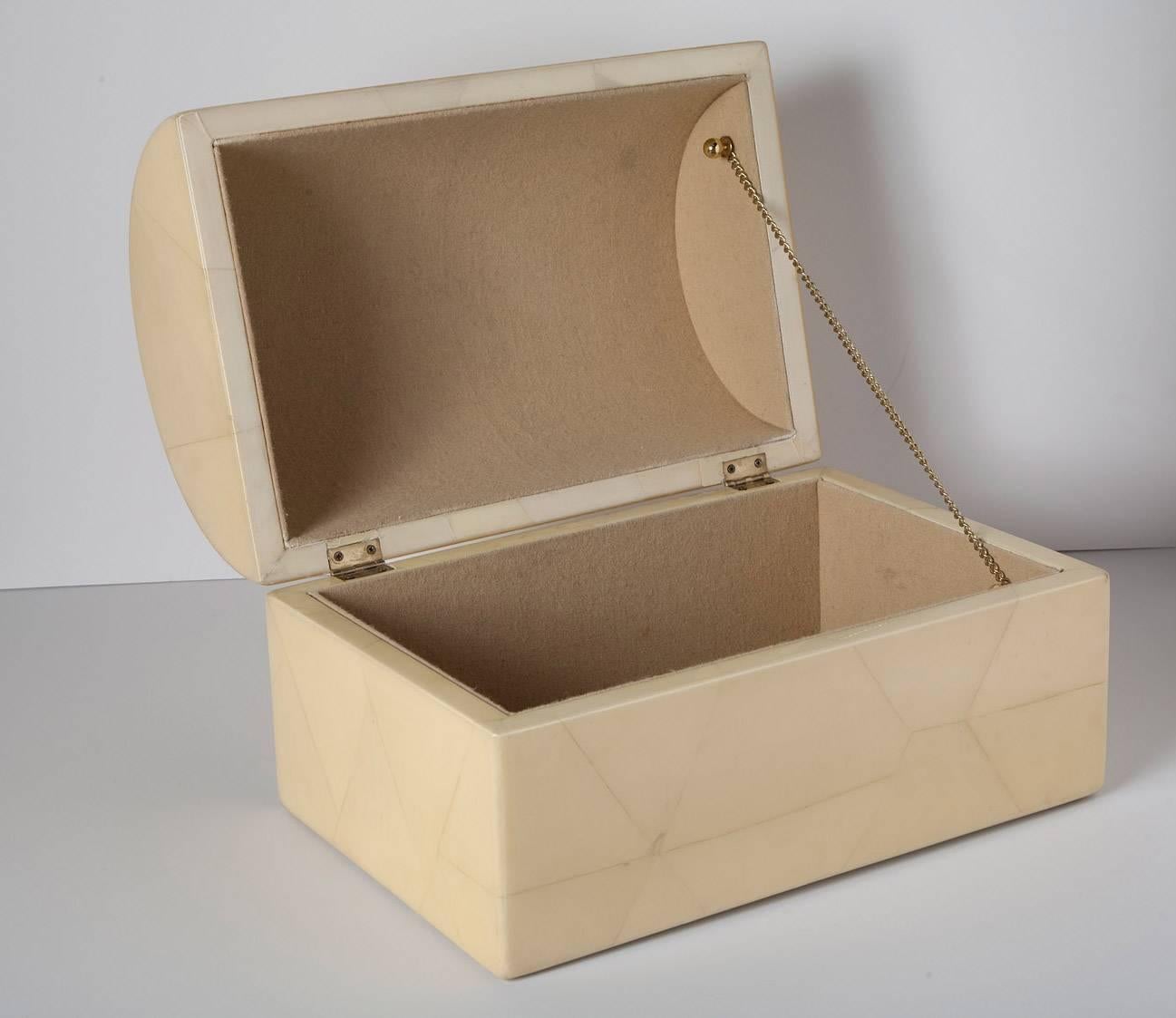 American Large Parchment Box in the Manner of Karl Springer, Late 1970s