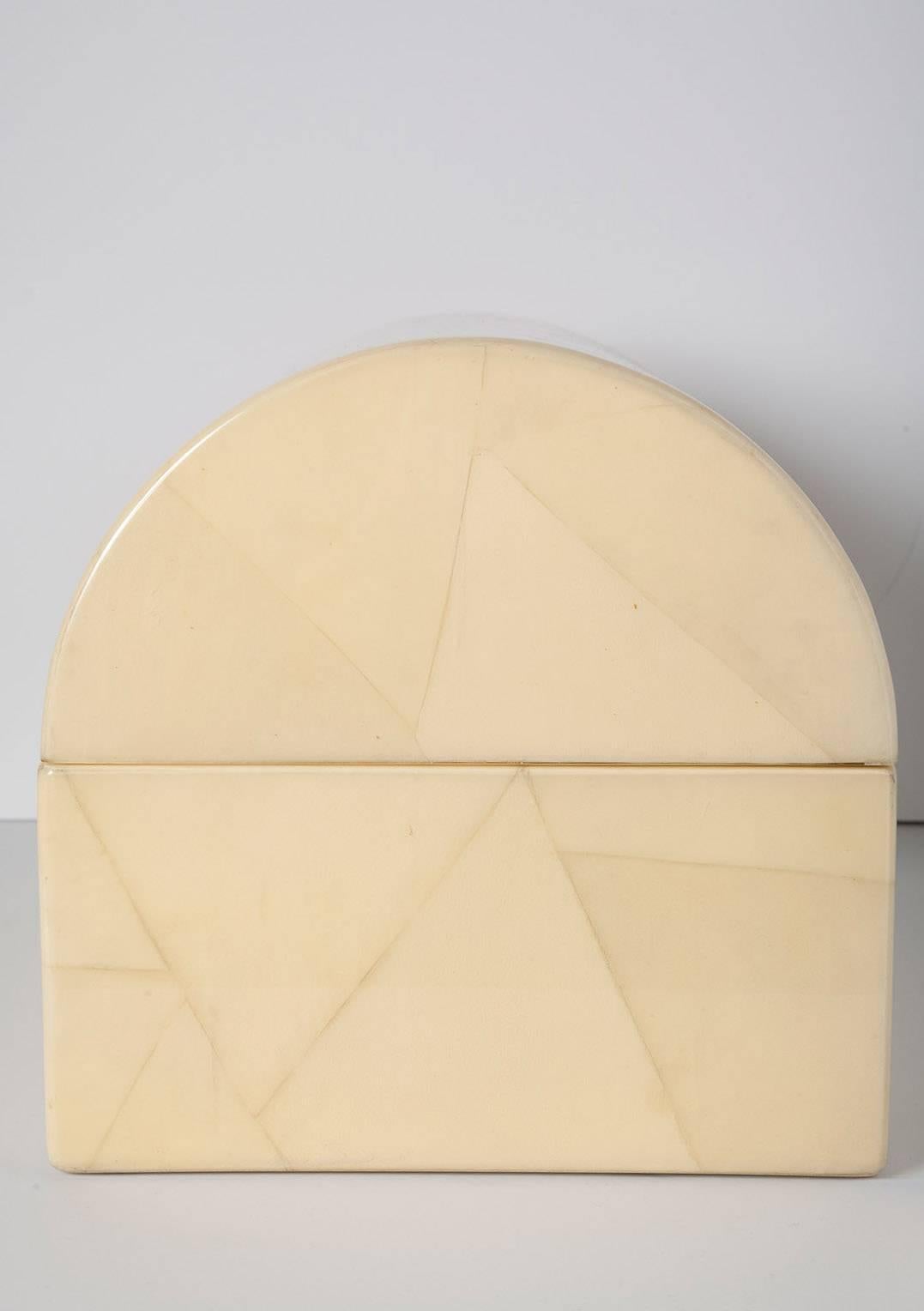 Goatskin Large Parchment Box in the Manner of Karl Springer, Late 1970s