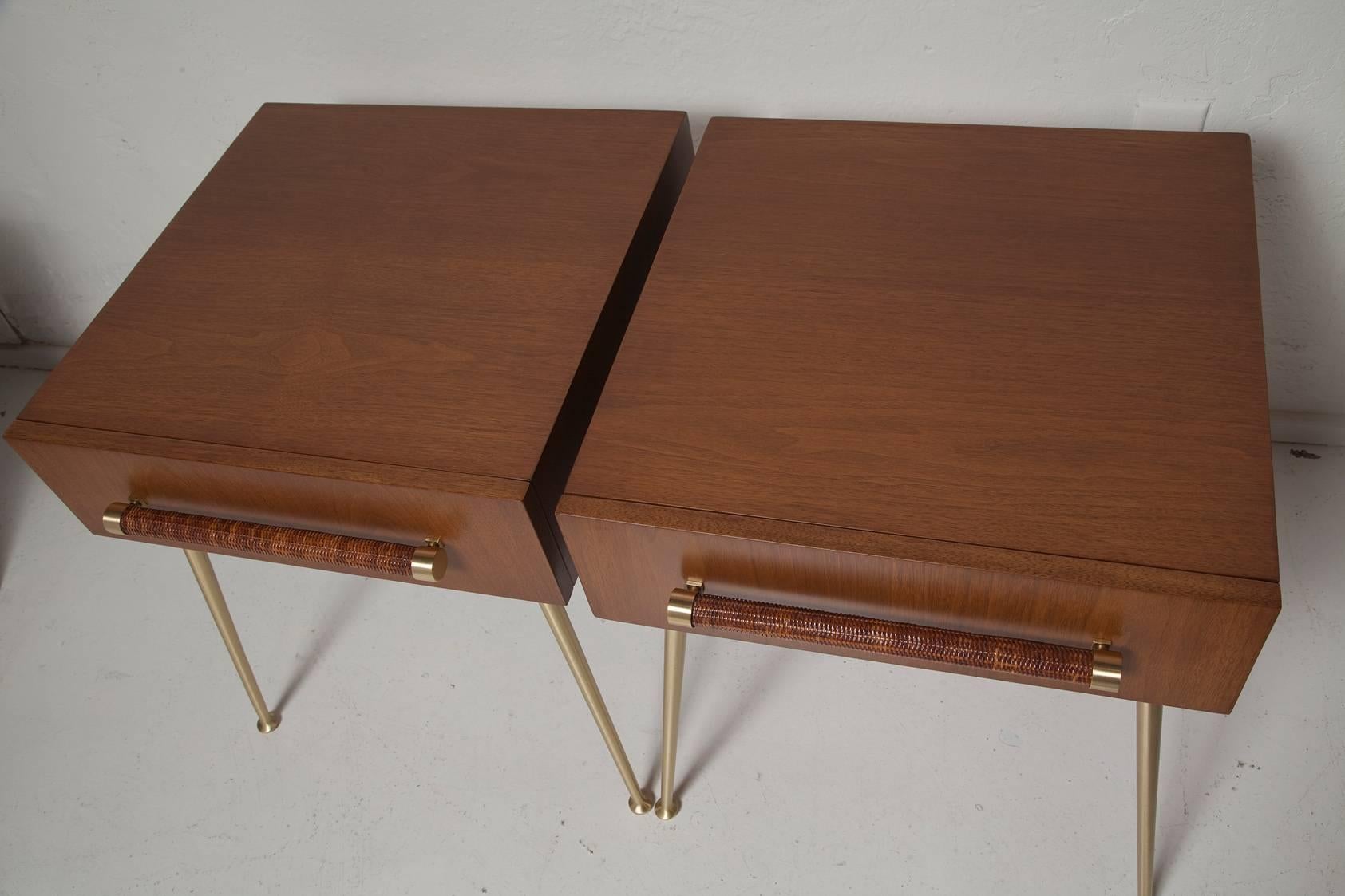 American Fully Restored End Tables or Nightstands by T.H. Robsjohn-Gibbings for Widdicomb