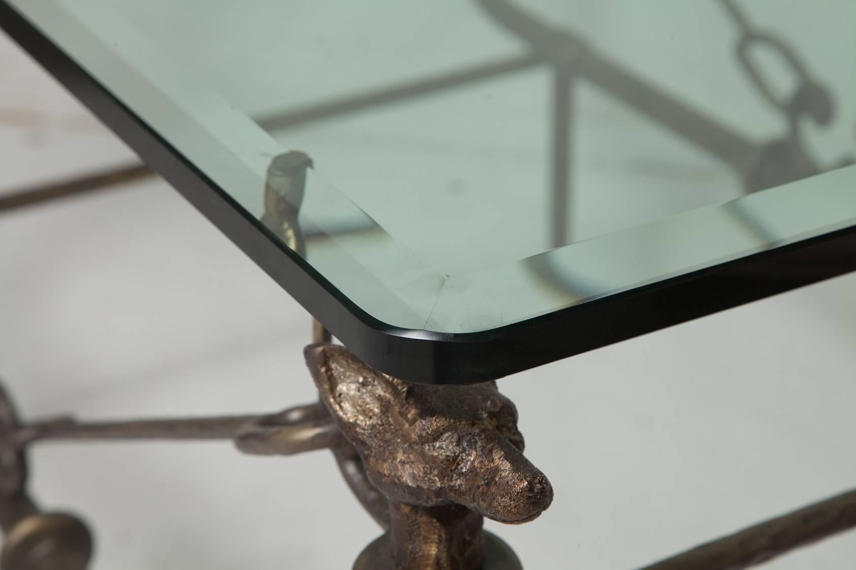 Beveled Coffee Table in the Manner of Giacometti