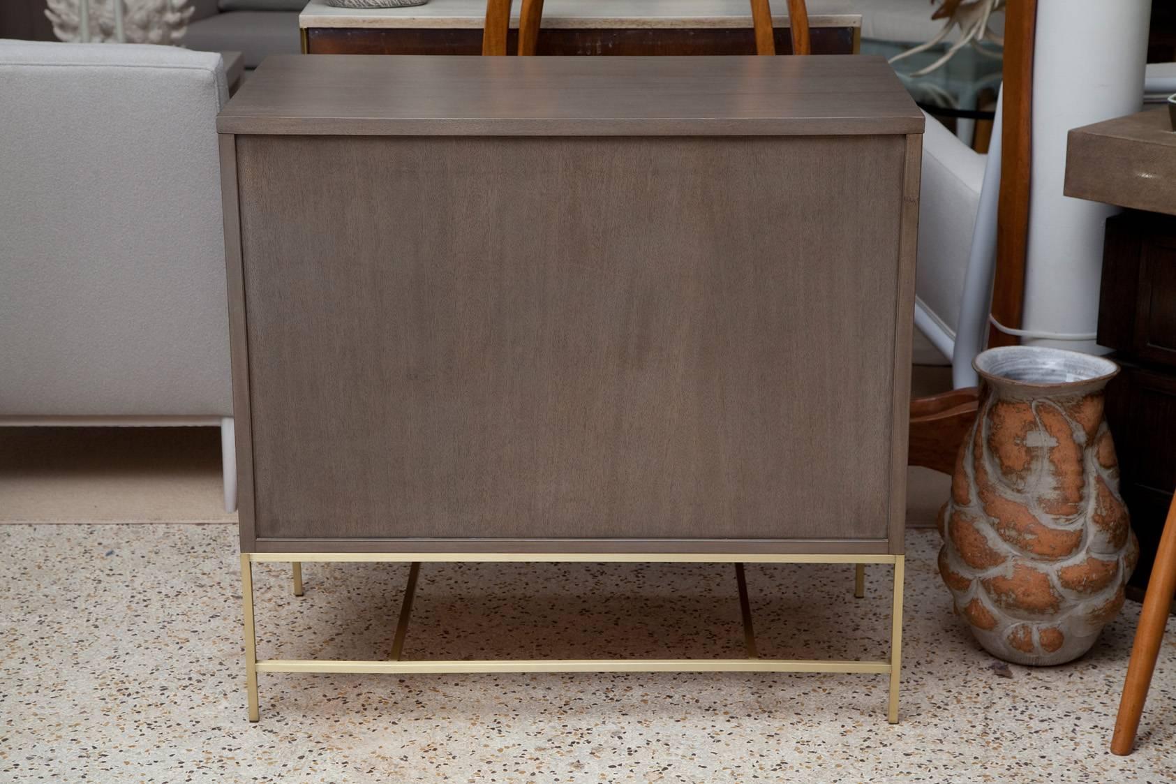 American Custom Olive Mahogany and Brass Bachelor Chest by Paul McCobb for Calvin