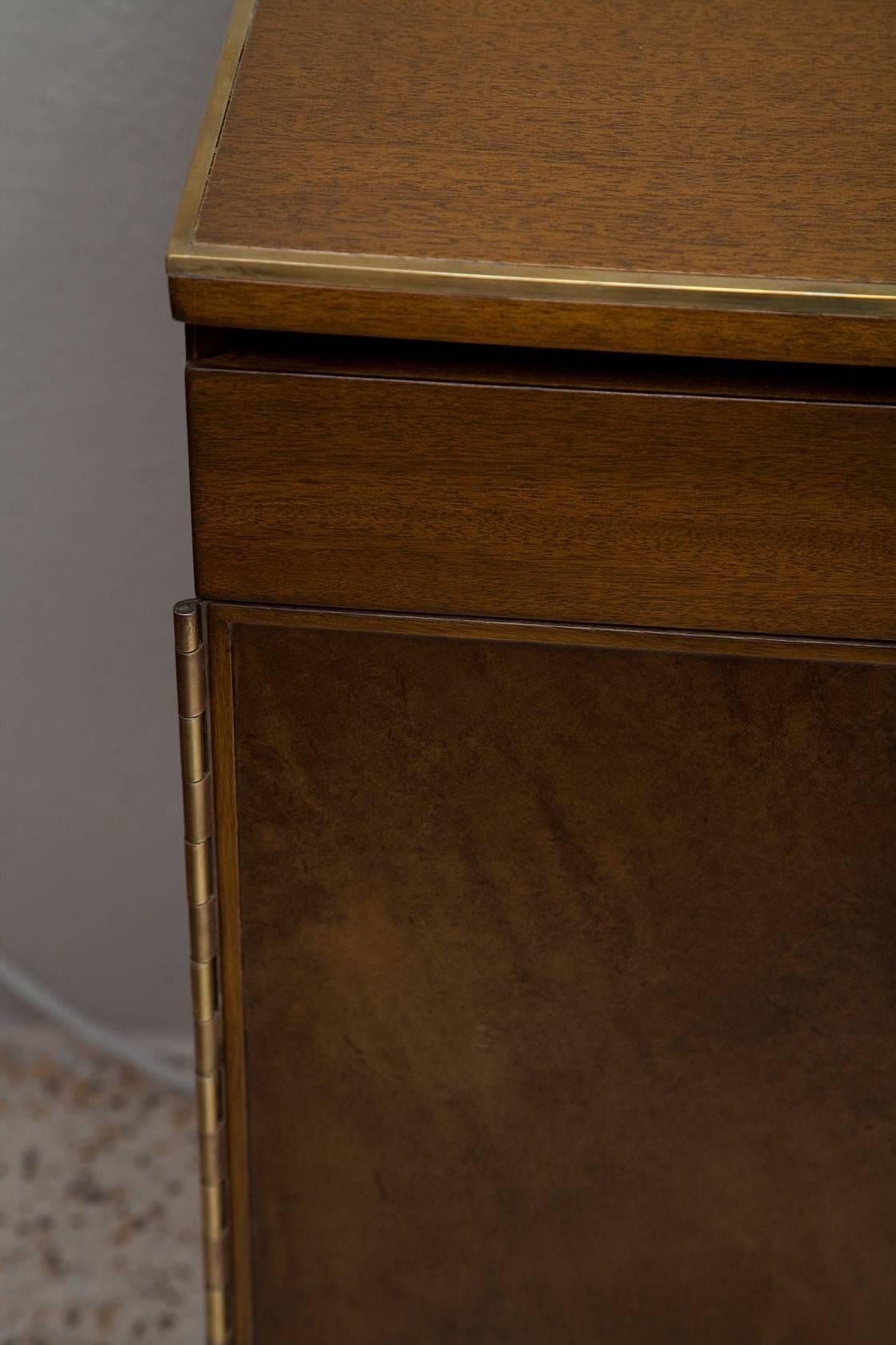 American Fully Restored Irwin Collection Mahogany and Leather Credenza by Paul McCobb 