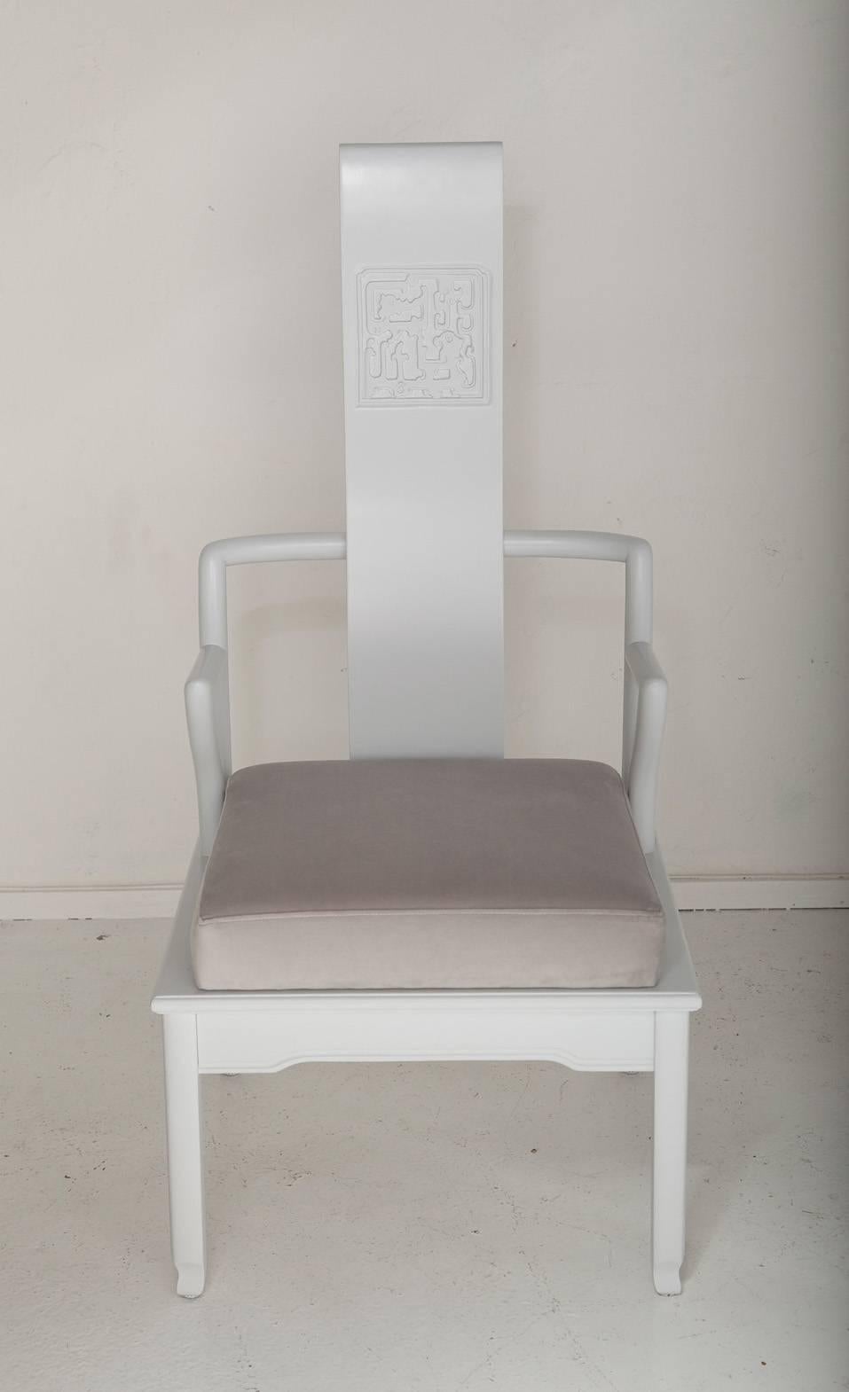 Pair of Low Asian Inspired Accent Chairs in the Manner of James Mont In Excellent Condition For Sale In North Miami, FL