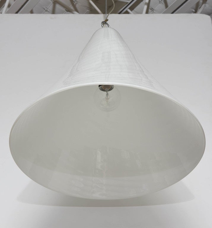 Hand-Crafted Giant Murano Cone Pendant Light