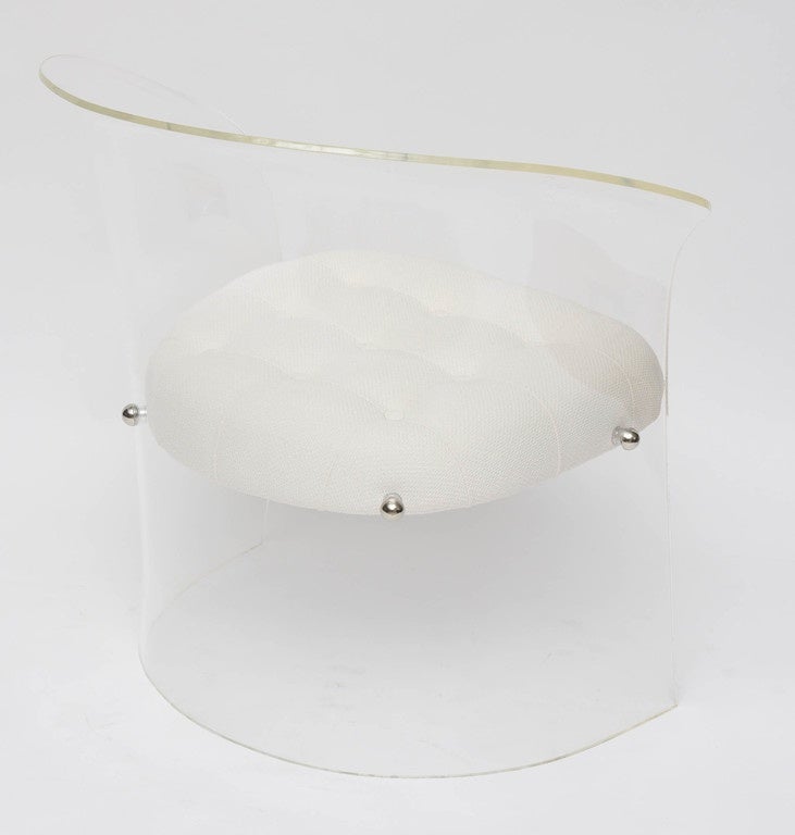 Late 20th Century Lucite Barrel Chair