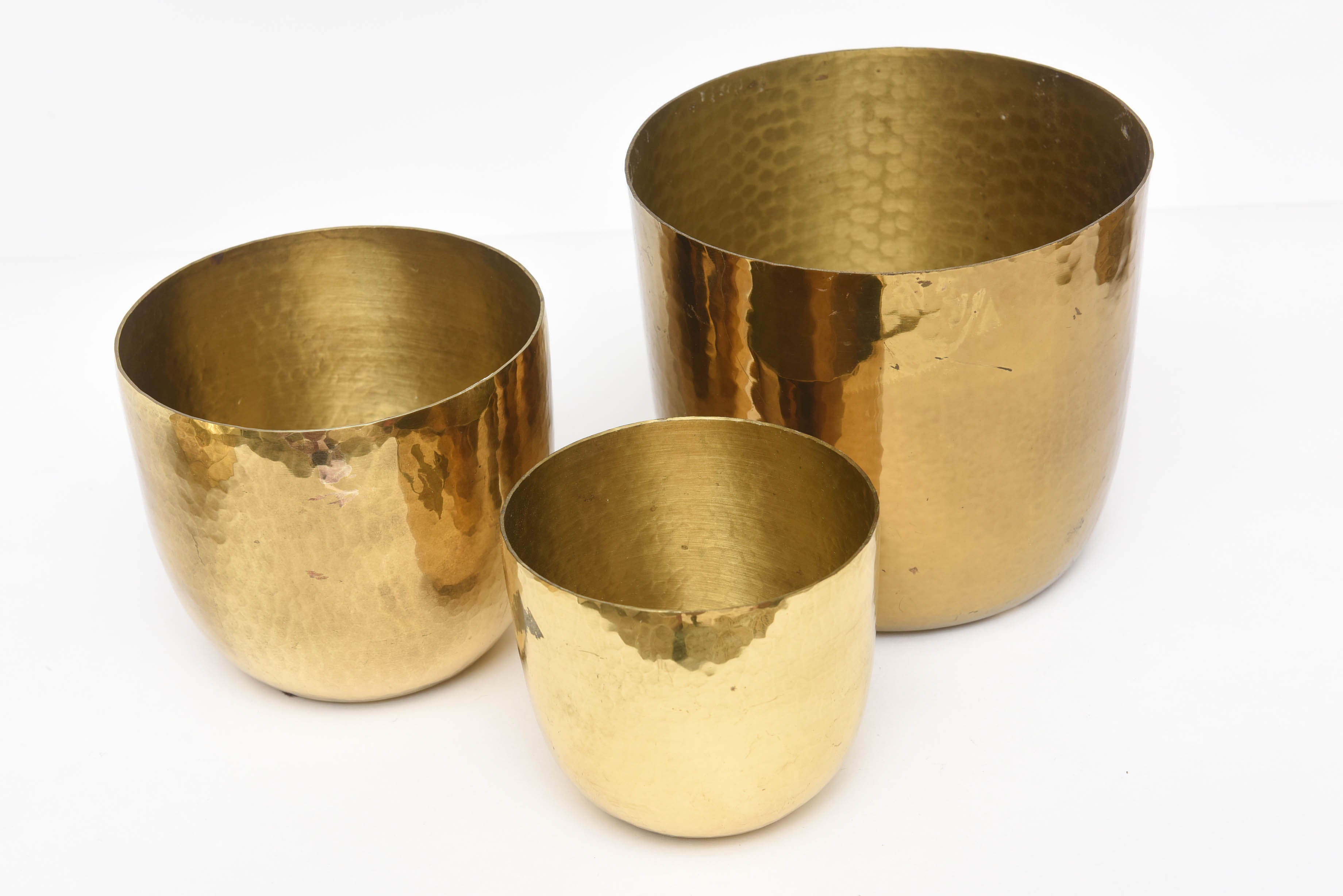 Hand-Wrought Italian Brass Canister Serving Set 2