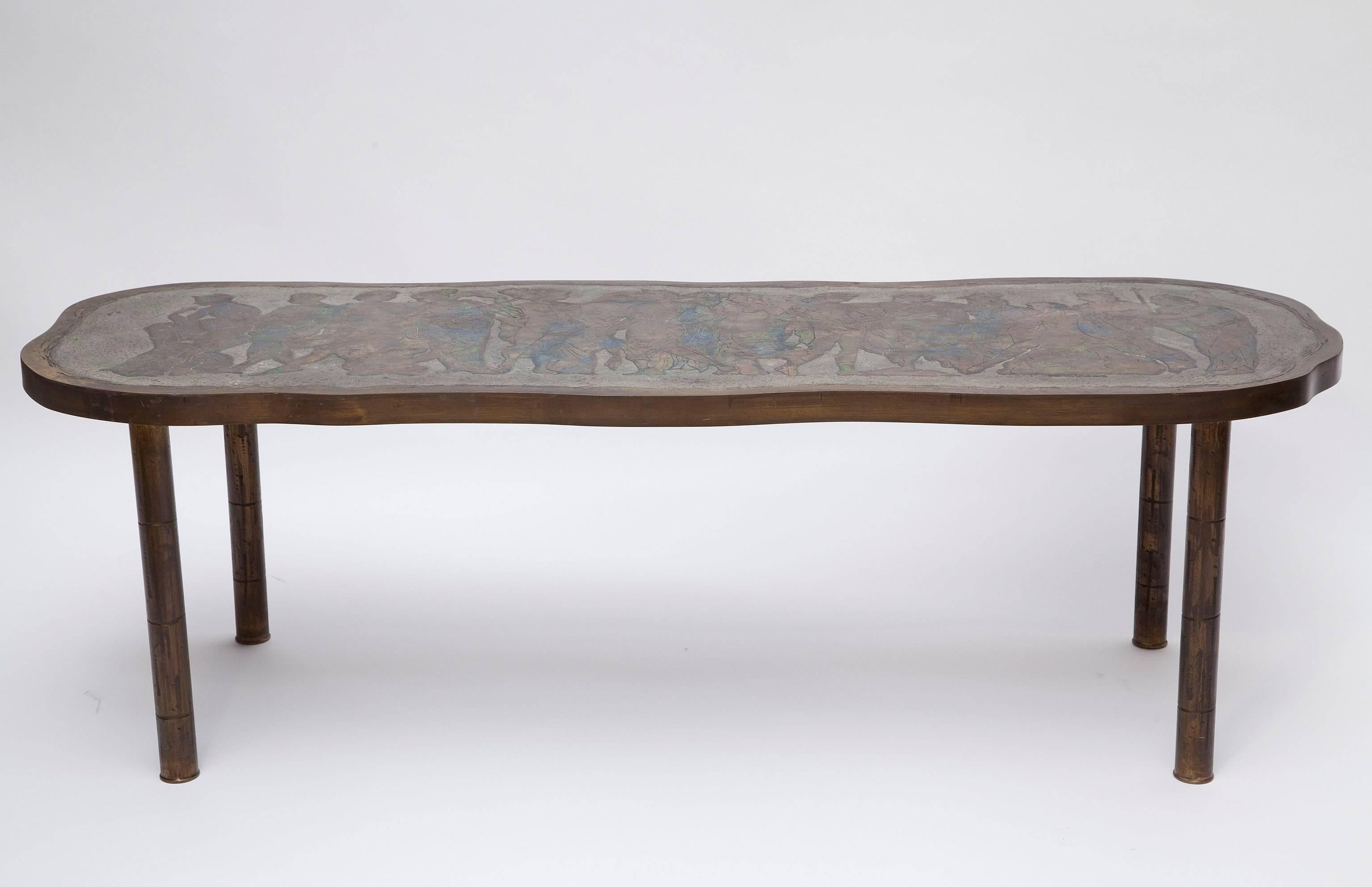 Mid-20th Century Bronze Coffee Table by Philip and Kelvin LaVerne