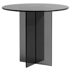 Mesa auxiliar de cristal ahumado, Made in Italy