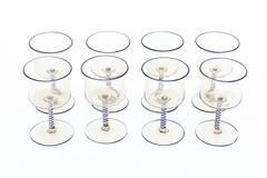 Eight Italian Art Deco Murano Venetian Cordial/ Apertif Glasses/ Barware