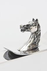 Hermès Vintage Silver Plate Equestrian Paper Holder or Desk Accessory