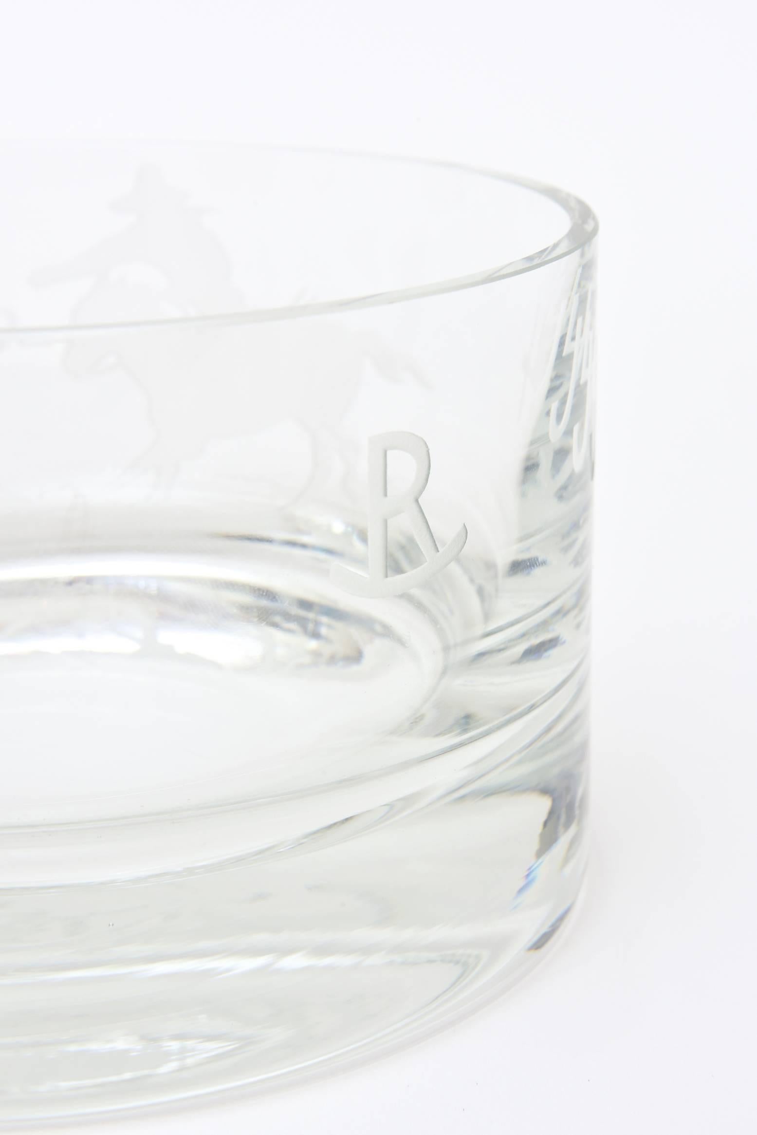 Modern Signed Perry Coyle for Steuben Etched Crystal Glass 