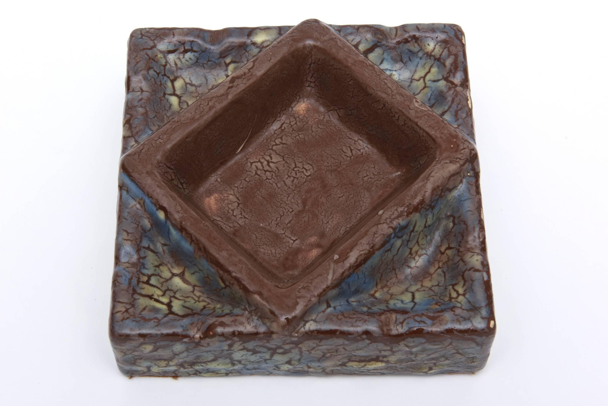 French Signed Two-Part Angled Asymmetrical Ceramic Box  3