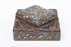 French Signed Two-Part Angled Asymmetrical Ceramic Box