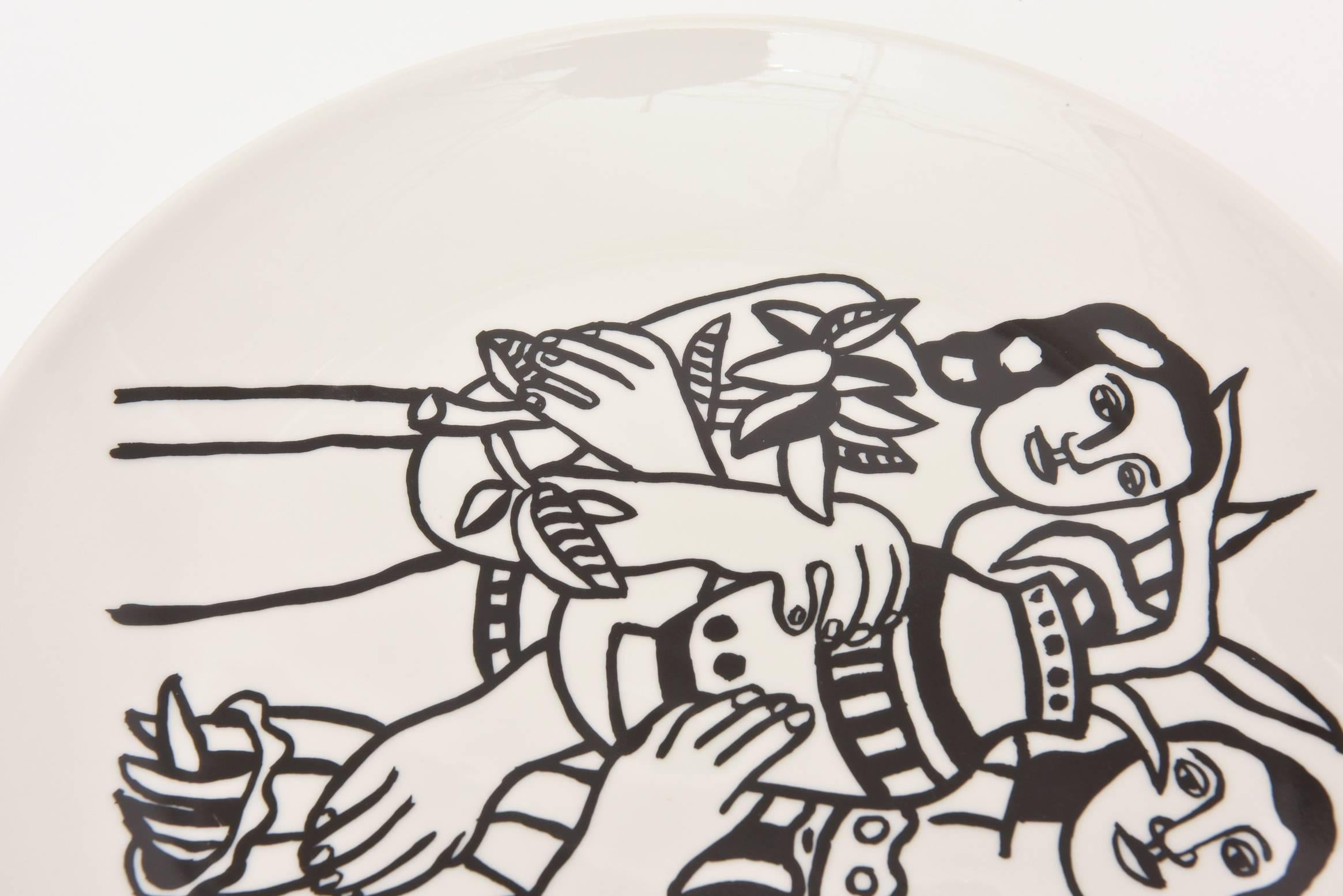 After Fernand Leger Porcelain Plate In Good Condition In North Miami, FL