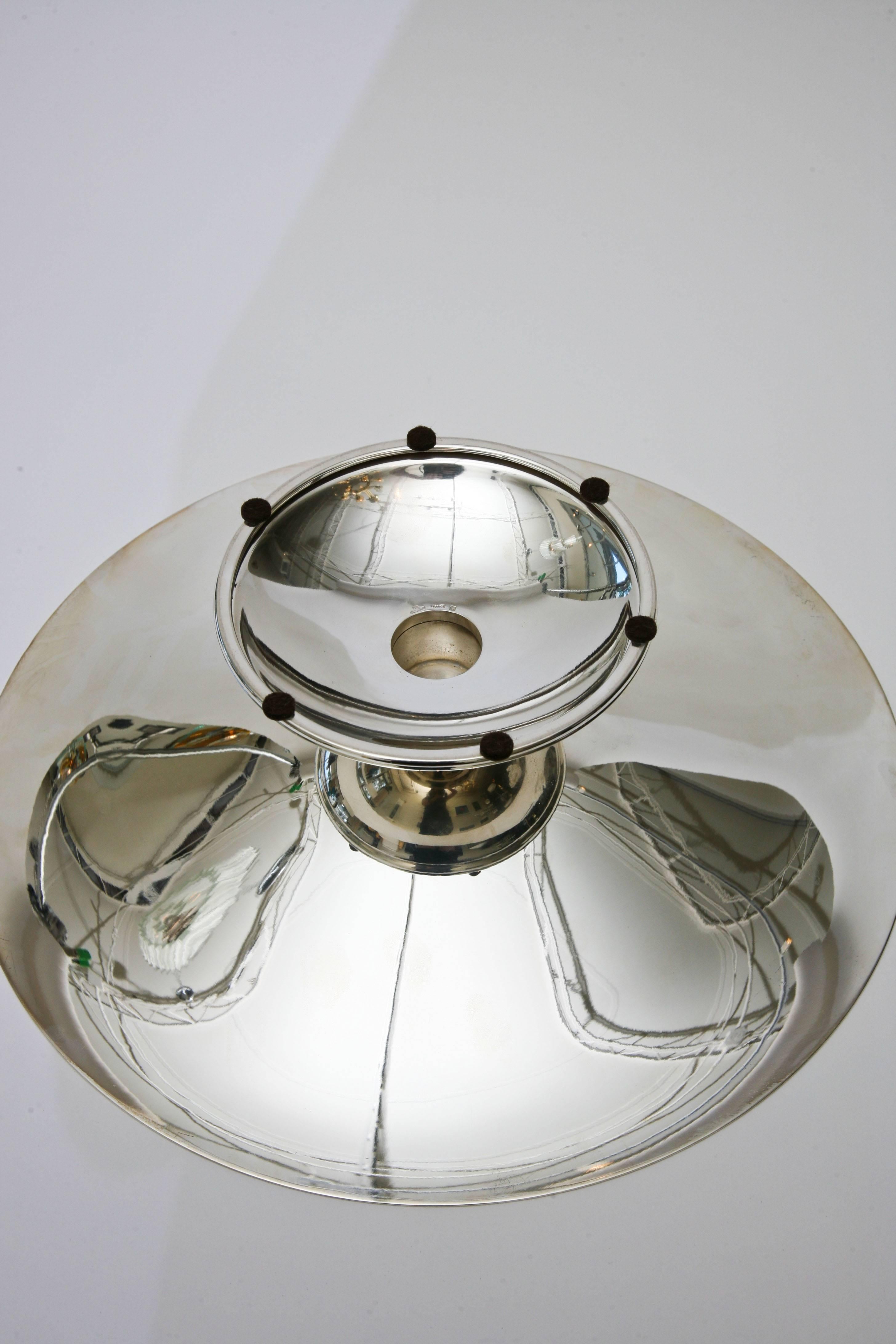 Christofle Polished Silver Plate Pedestal Bowl  3