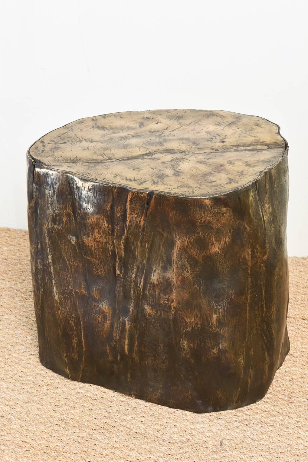 This amazing organic modern sculptural textural side table is entitled 