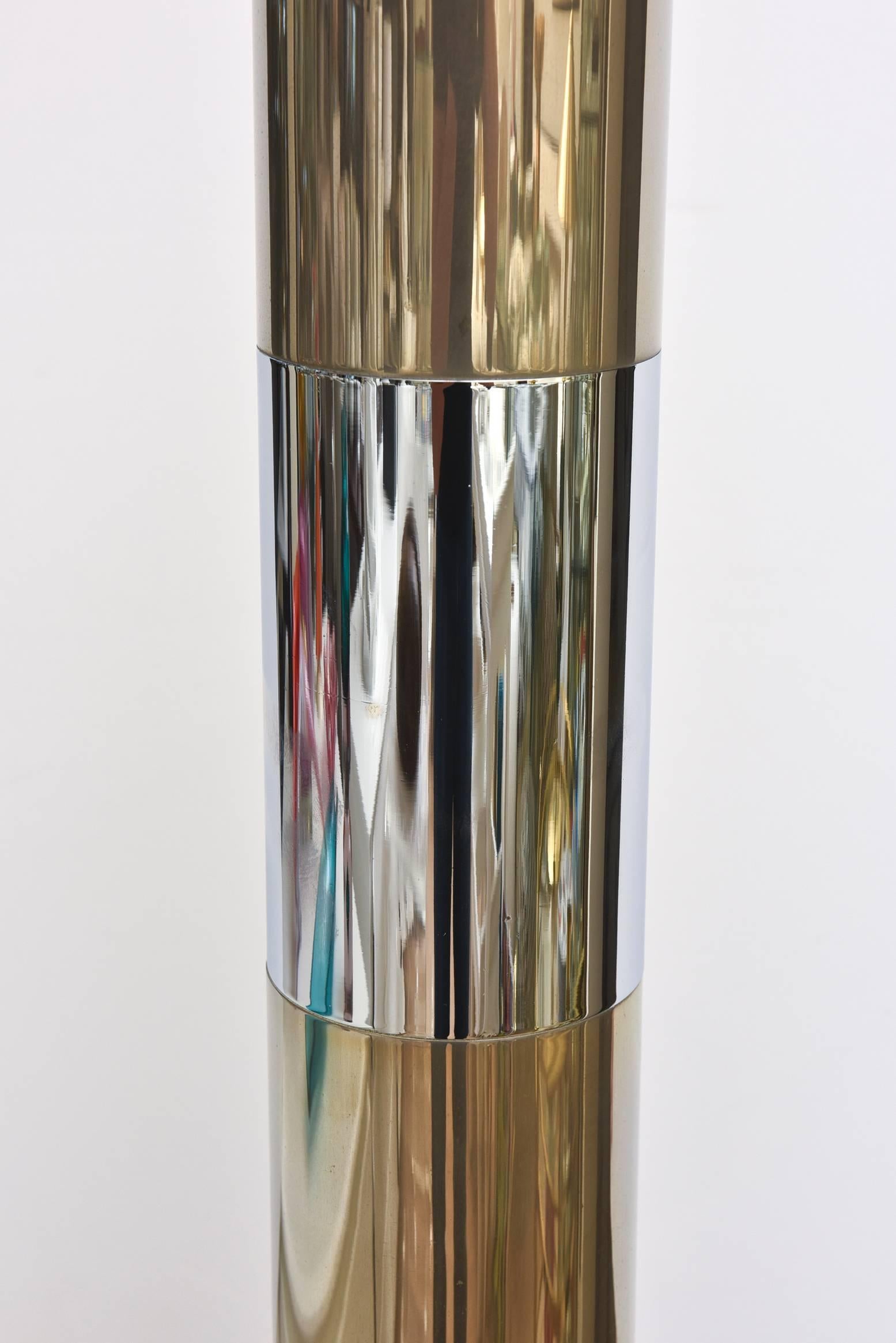 Modern Karl Springer Brass and Chrome Floor Lamp